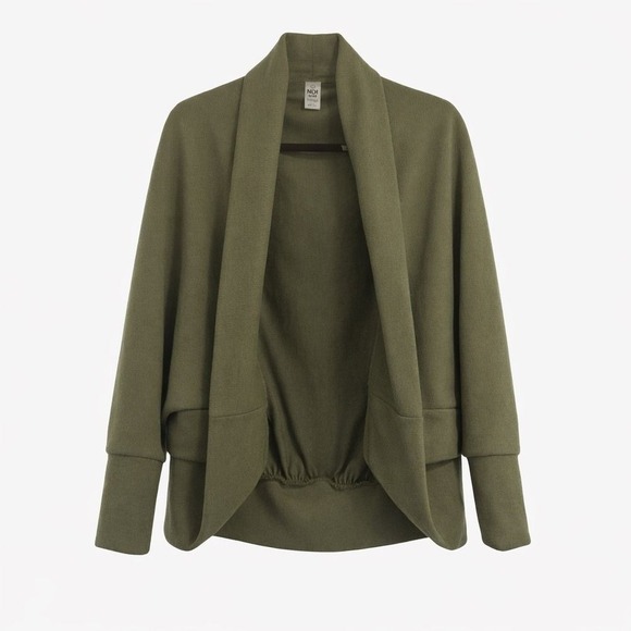Mono B Sweaters - Mono B Olive Green Open‎ Front Cardigan Sweater S/M